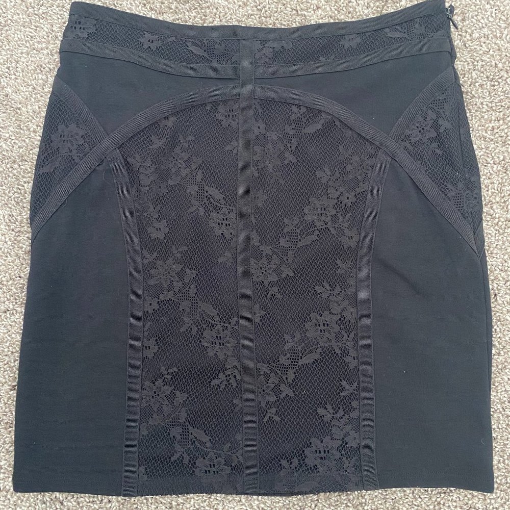 Free People Black Lace Accent Mini Skirt